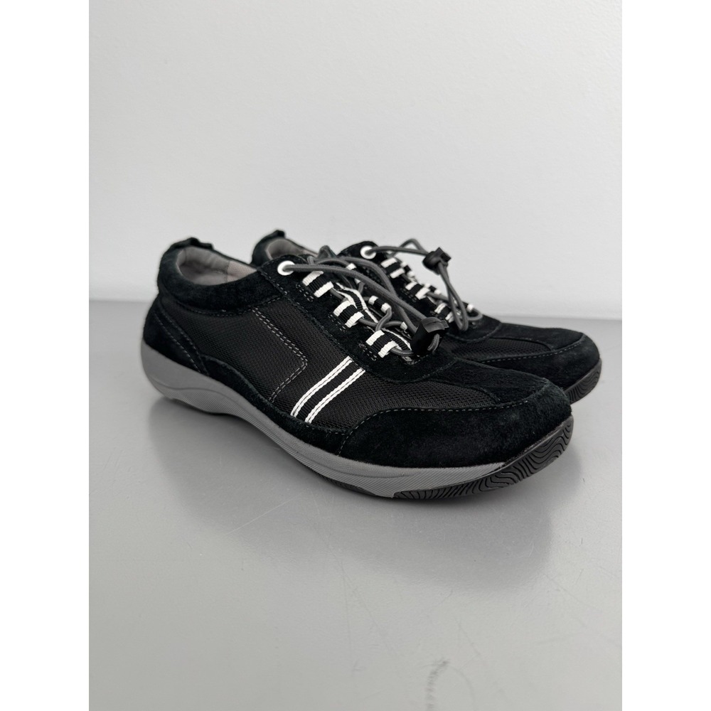 Dansko Helen Black Suede Shoes Womens 8 / 38 White Slip On Comfort Walking